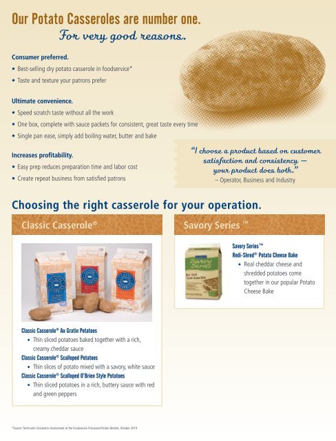 A better way with Potato Casseroles. - Sysco