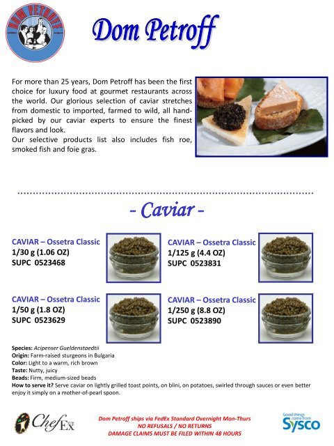 Caviar - Sysco