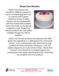 Gluten Free Houston INSERT YOUR PICTURE HERE - Sysco