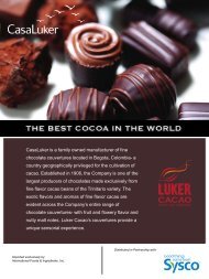 CasaLuker is a family owned manufacturer of fine chocolate ... - Sysco