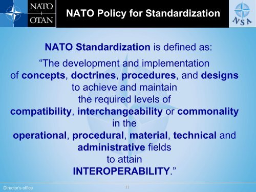 NATO Standardization Agency - The Bolin Group