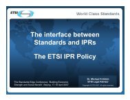The interface between Standards and IPRs The ... - The Bolin Group