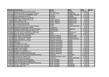 ArtikelNr Omschrijving Groep Merk Prijs Aantal ... - Computerland