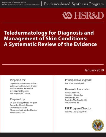 Teledermatology for Diagnosis and Management of Skin ... - HSR&D