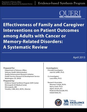 Effectiveness of Family and Caregiver Interventions on Patient ...