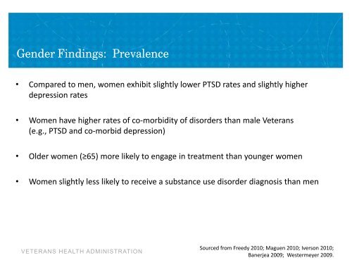 SYSTEMATIC REVIEW OF WOMEN VETERANS' UNIQUE MENTAL ...