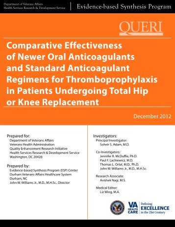 Comparative Effectiveness of New Oral Anticoagulants for ...