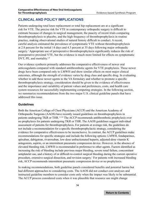 Comparative Effectiveness of New Oral Anticoagulants for ...