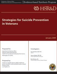 Strategies for Suicide Prevention in Veterans - HSR&D - US ...