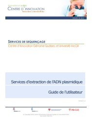 services d'extraction d'ADN plasmidique - McGill University and ...
