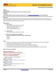 Concentration Area Check Sheet