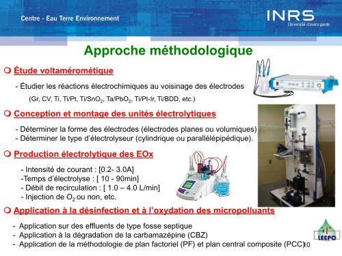 Mise au point d'une technologie innovante pour la dÃ©sinfection et la ...