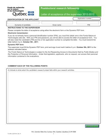 Postdoctoral research fellowship Letter of acceptance of the ...