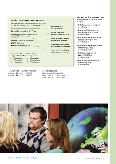 Utbildningskatalog 2009/2010 program och kurser - HÃ¶gskolan i GÃ¤vle