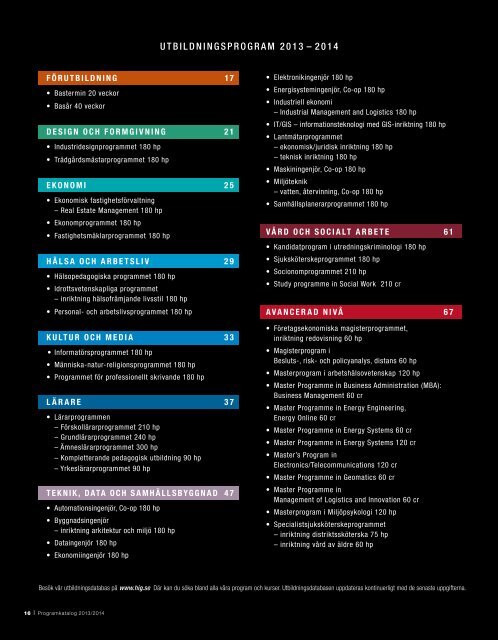 Programkatalog_2013-2014 - HÃ¶gskolan i GÃ¤vle