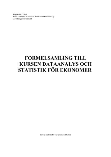 formelsamling till kursen dataanalys och statistik fÃ¶r ekonomer