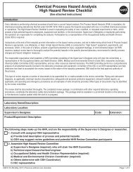 Chemical Process Hazard Analysis High Hazard Review ... - Nasa