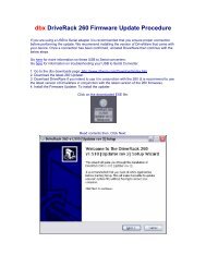 dbx DriveRack 260 Firmware Update Procedure