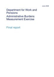 DWP Administrative Burdens Measurement Exercise