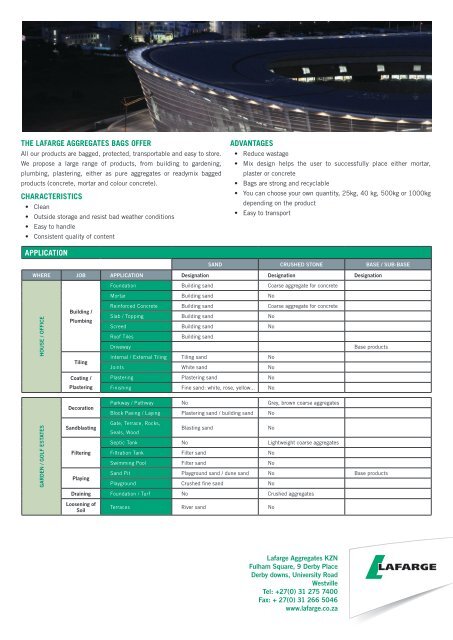 Bagged Aggregates Brochure