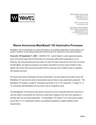 Waves Ships MaxxBass 103 Automotive Processor