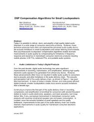 DSP Compensation Algorithms for Small Loudspeakers (.PDF) - Maxx