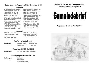 Protestantische Kirchengemeinden Feilbingert und Hallgarten