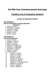 3rd Mid-Year Commencement Exercises Tentative List of ...