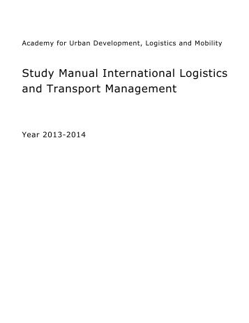 Study Manual International Logistics And Transport ... - Nhtv