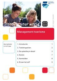 Brochure Management toerisme - Nhtv