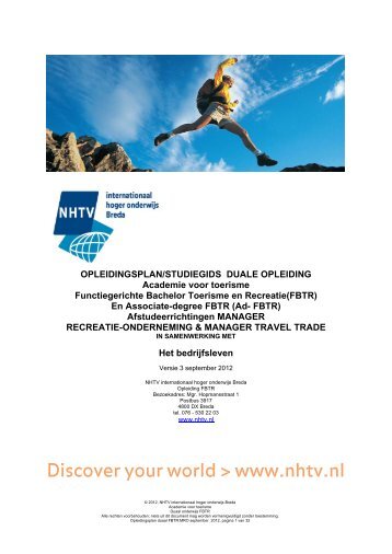 Discover your world > www.nhtv.nl