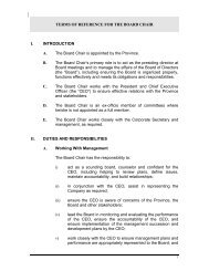 TERMS OF REFERENCE FOR THE BOARD CHAIR I ...