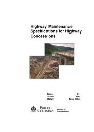 Highway Maintenance Specifications For Highway Concessions