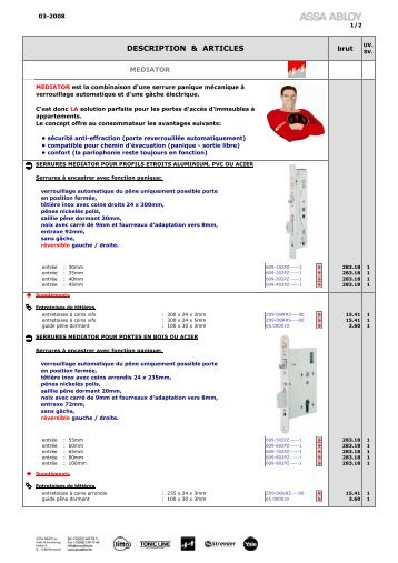 tarif Mediator 03-2008 - ASSA ABLOY