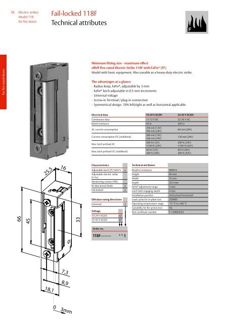 Electric Strike Model Series 118 Standard and fire ... - Assa Abloy