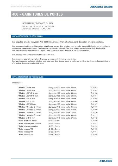 100 - SERRURES - ASSA ABLOY