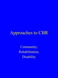 Approaches to Community Based Rehabilitation Presentation