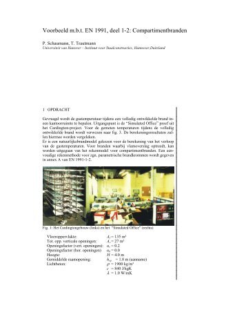 Voorbeeld m.b.t. EN 1991, deel 1-2: Compartimentbranden - Infosteel