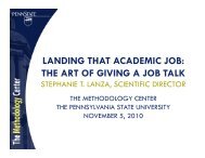 LANDING THAT ACADEMIC JOB: THE ART OF GIVING A JOB TALK