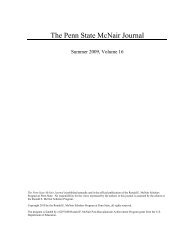 The Penn State McNair Journal is published annually and is the ...