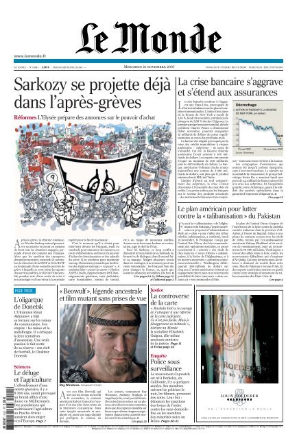 Sarkozy se projette dÃ©jÃ dans l'aprÃ¨s-grÃ¨ves - Le Monde