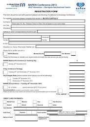 Booking Form & Conditions - BAPEN