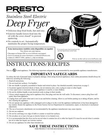 Deni Deep Fryer Manual