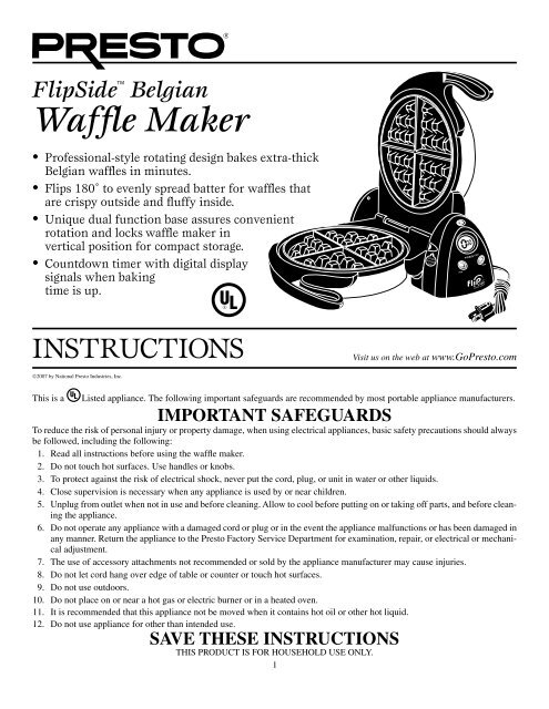 presto flipside belgian waffle