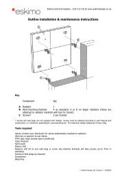 Outline installation & maintenance instructions