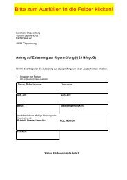 Antrag auf Zulassung Jägerprüfung