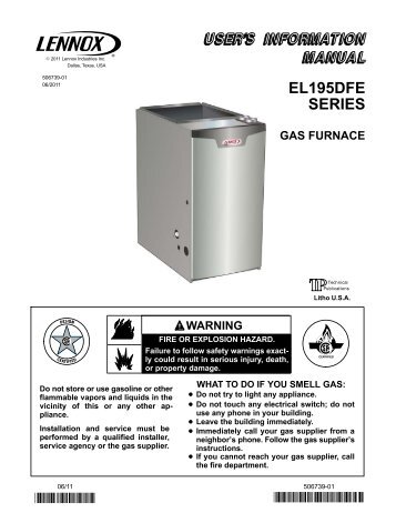 Lennox Furnace Manual Lennox Furnace Manual