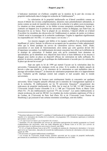 RAPPORT Valorisation de la Recherche - Inspection GÃ©nÃ©rale des ...