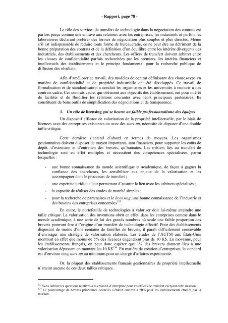 RAPPORT Valorisation de la Recherche - Inspection GÃ©nÃ©rale des ...