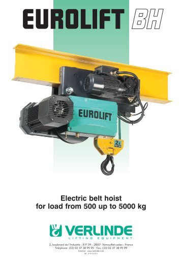 Electric belt hoist for load from 500 up to 5000 kg